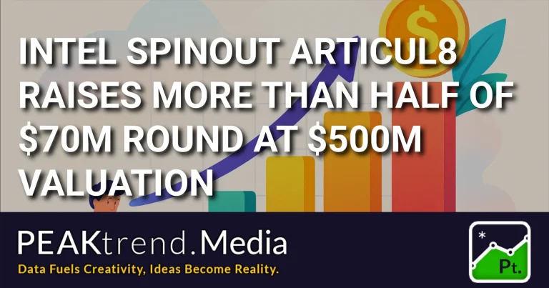 Bar graph with upward trend arrow and coin symbolizing Articul8's $70M funding at $500M valuation