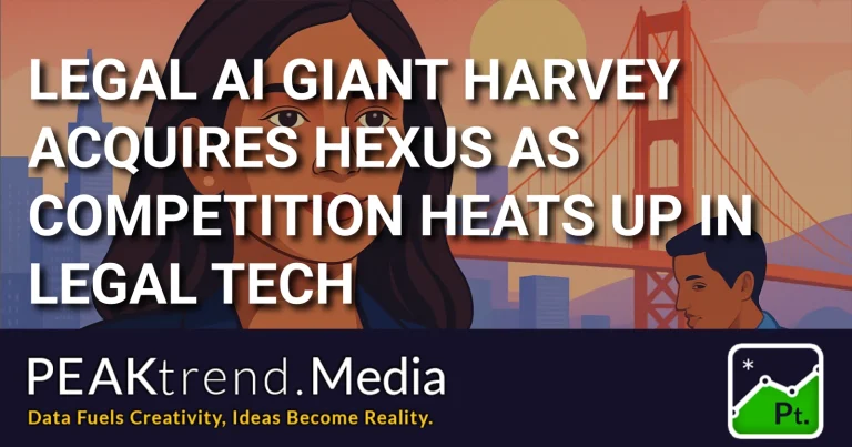 Graphic of two people with San Francisco bridge representing Harvey's acquisition of Hexus