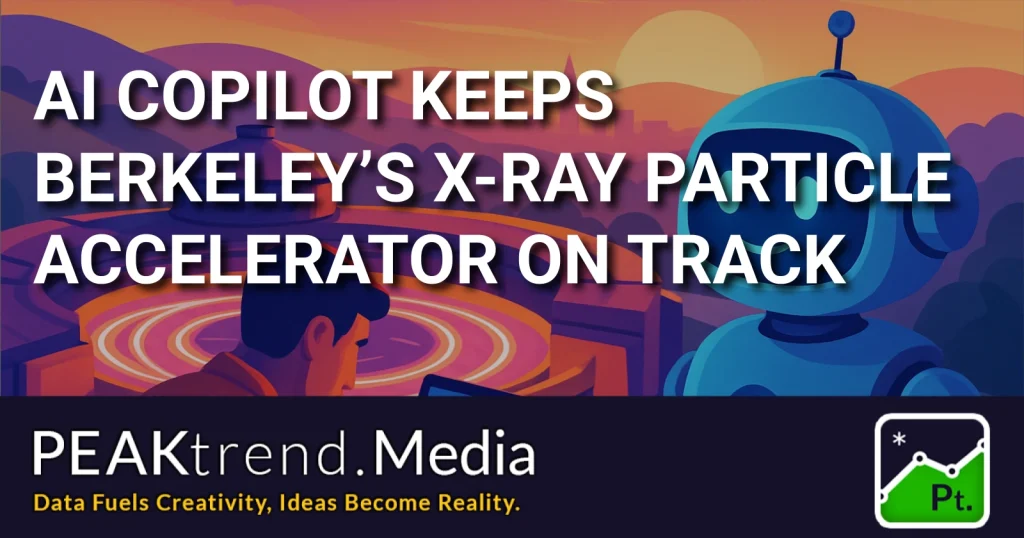Illustration of AI robot assisting X-Ray particle accelerator in Berkeley