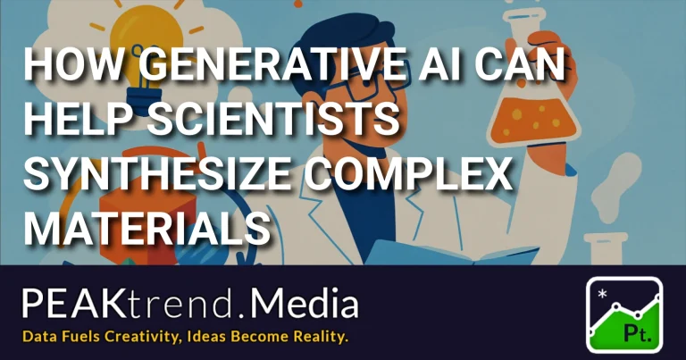 Illustration of scientist holding chemical flask with AI concept