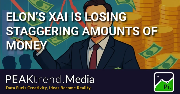 Cartoon businessman with money and financial chart indicating losses