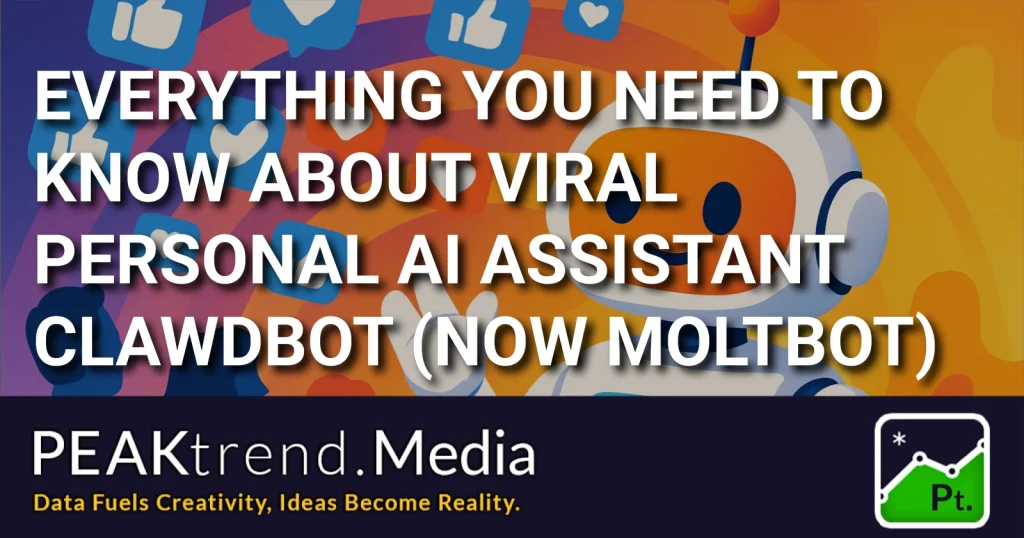 Illustration of the personal AI assistant Moltbot with social media icons and article title overlay