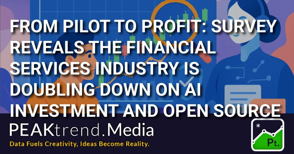Illustration showing AI in financial services with charts and human figures
