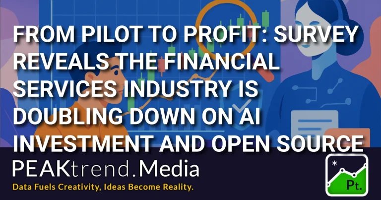 Illustration showing AI in financial services with charts and human figures