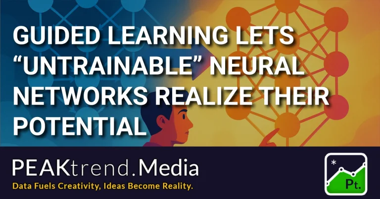 Illustration of a person guiding neural networks depicted as connected nodes