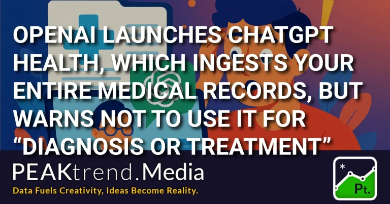 Illustration showing ChatGPT Health launch ingesting medical records with caution