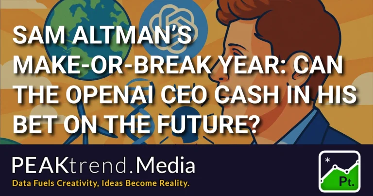 Illustration of Sam Altman with AI symbols and Earth behind