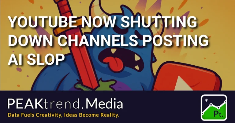 Cartoon figure holding sword and YouTube shield with text about YouTube shutting down AI channels
