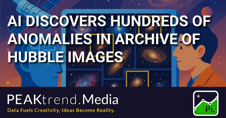 Illustration showing AI analyzing Hubble Space Telescope images for anomalies