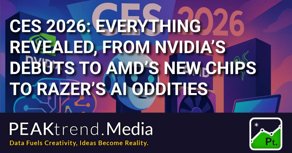 CES 2026 feature image showing Nvidia, AMD, Razer logos and AI tech highlights
