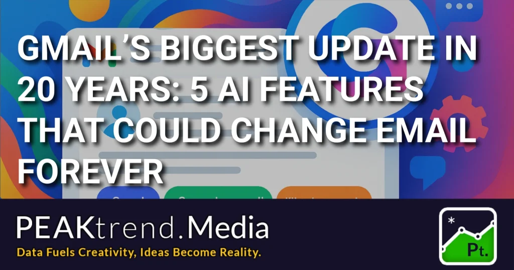 Headline about Gmail's biggest update in 20 years with 5 AI features