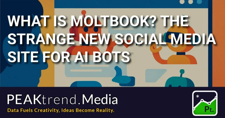 Illustration of AI robots interacting on Moltbook social media platform